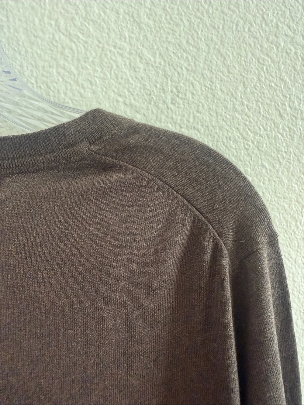 Banana Republic Men’s Brown Silk, Cotton & Cashmere Luxury Blend V-Neck Sweater